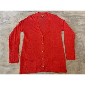 J. Jill Women's Cardigan Buttons Pockets Pink Rose Size S
